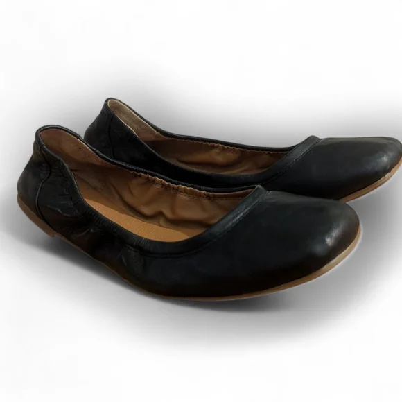 Lucky Brand Ballet Flats Black Leather Square toe 7.5 - Picture 6 of 11